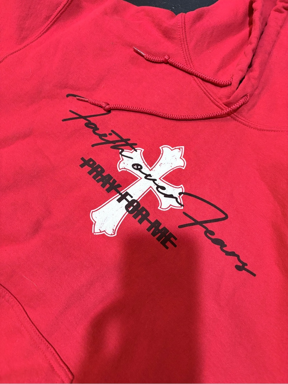 Red Faith Over Fear Graphic Hoodie